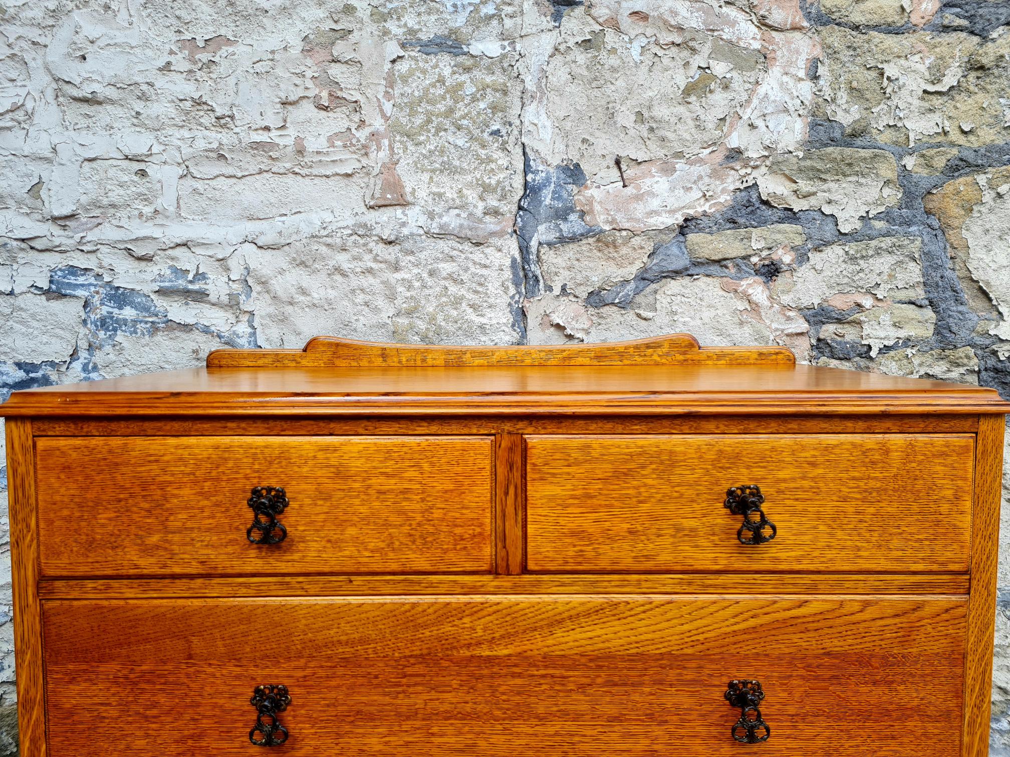 Vintage Chest Of Drawers Four Drawer Oak Cabinet Super Proportions Lovely Detailing