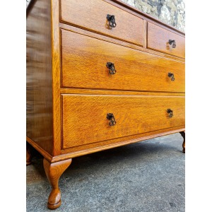 Vintage Chest Of Drawers Four Drawer Oak Cabinet Super Proportions Lovely Detailing