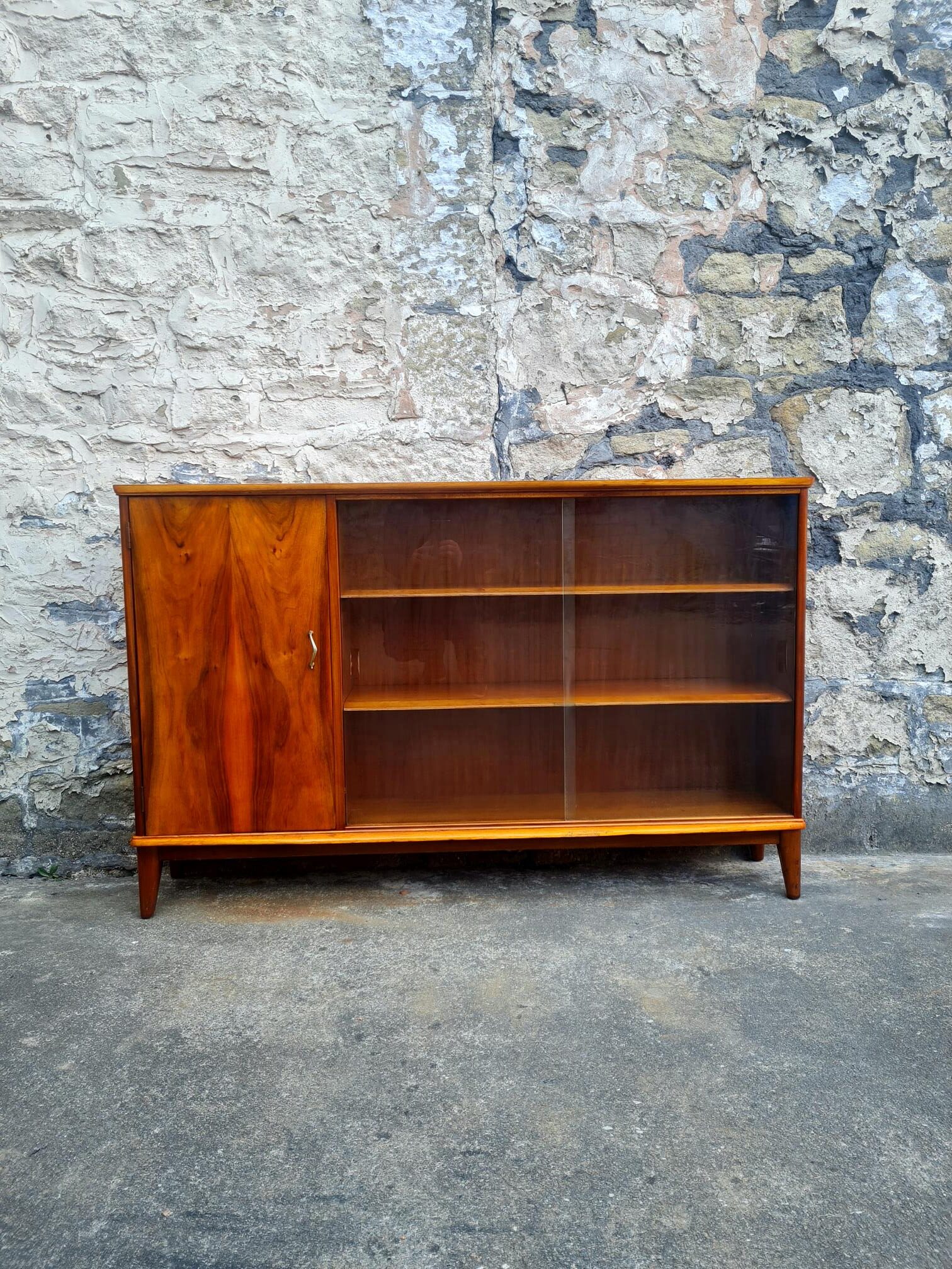 Display Cabinet By McIntosh of Kirkcaldy Scotland Bookcase Shelving Storage Mid Century Vintage Retro Furniture Cupboard Glass Cabinet