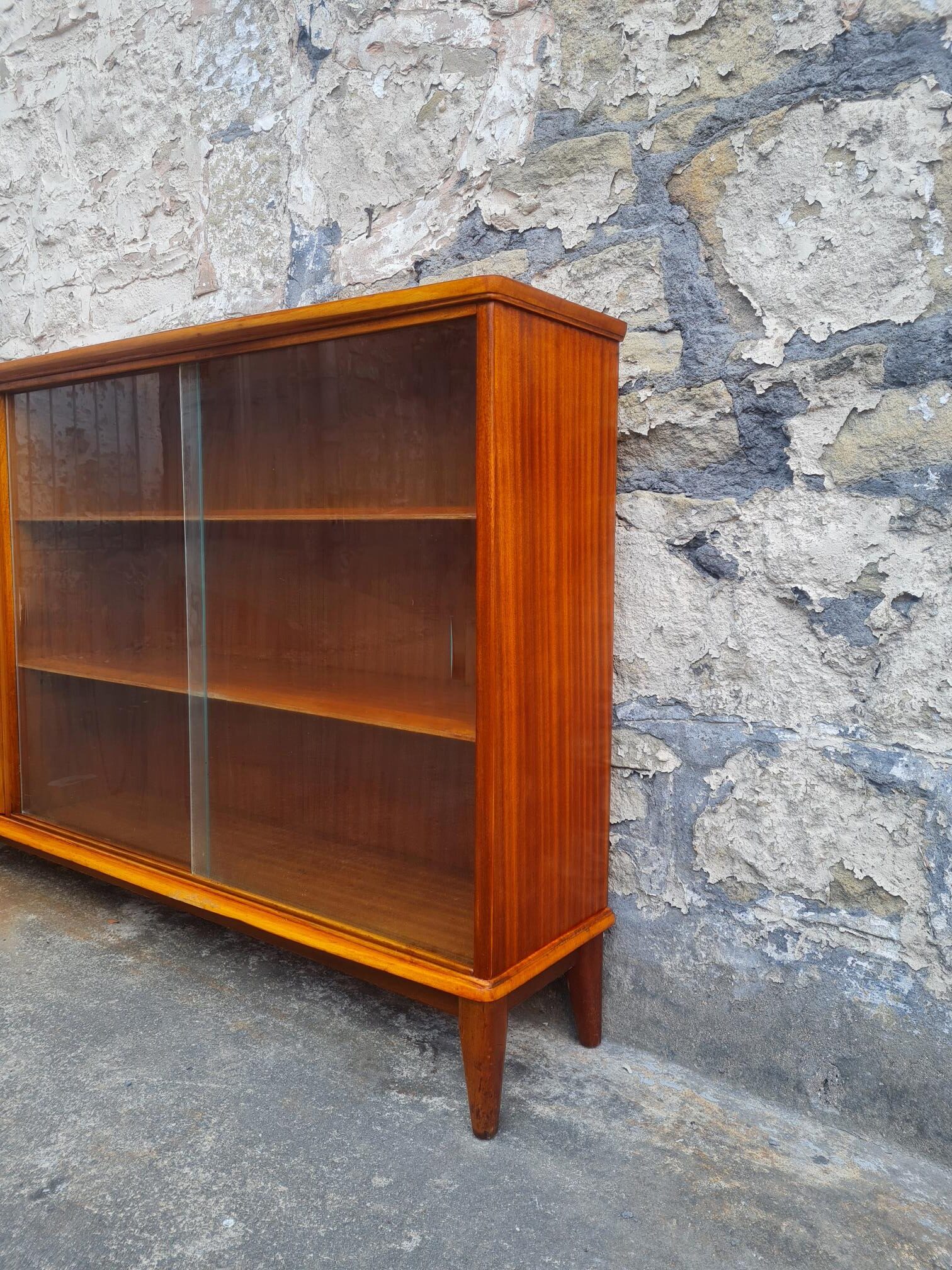 Display Cabinet By McIntosh of Kirkcaldy Scotland Bookcase Shelving Storage Mid Century Vintage Retro Furniture Cupboard Glass Cabinet