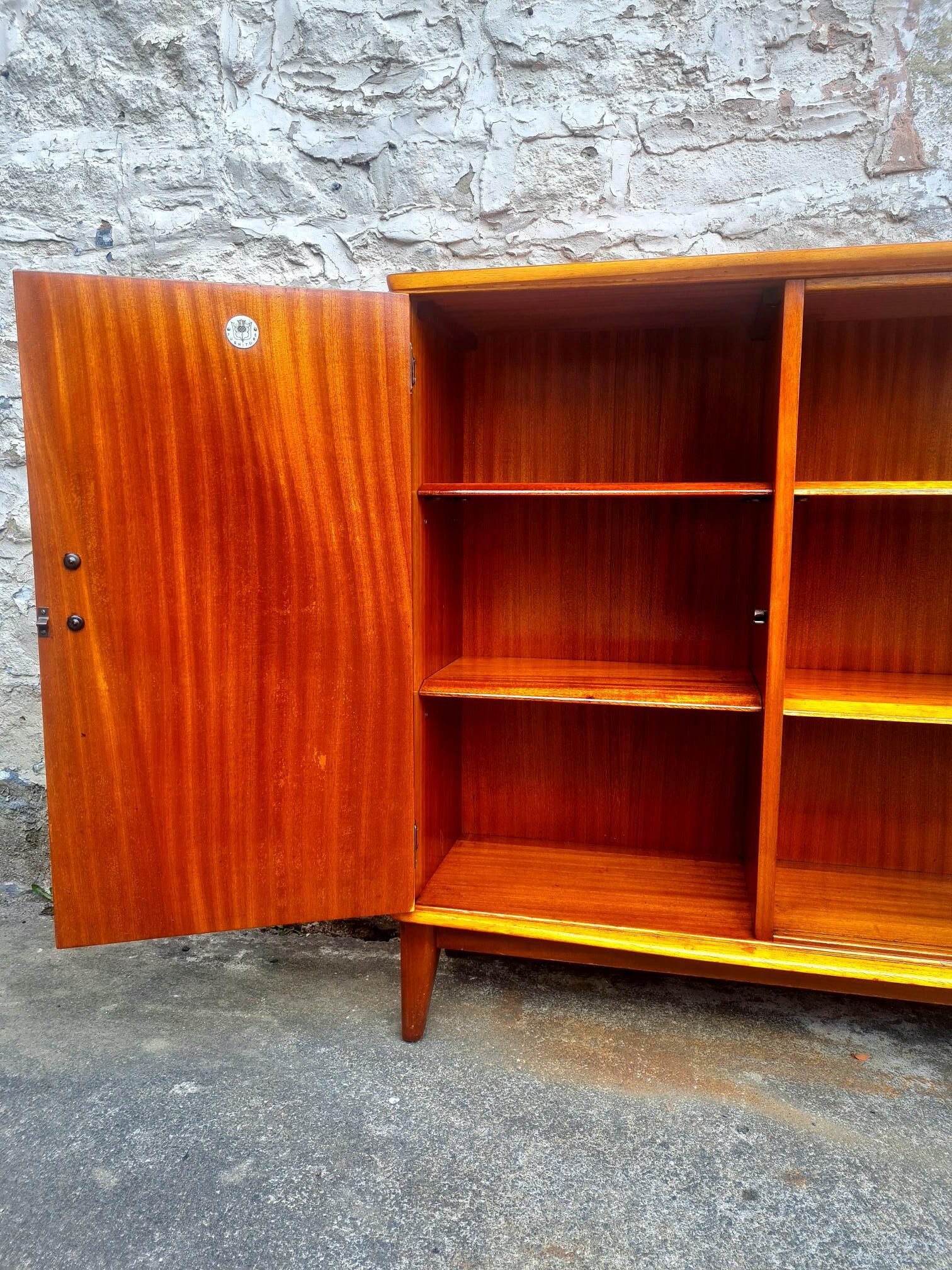 Display Cabinet By McIntosh of Kirkcaldy Scotland Bookcase Shelving Storage Mid Century Vintage Retro Furniture Cupboard Glass Cabinet
