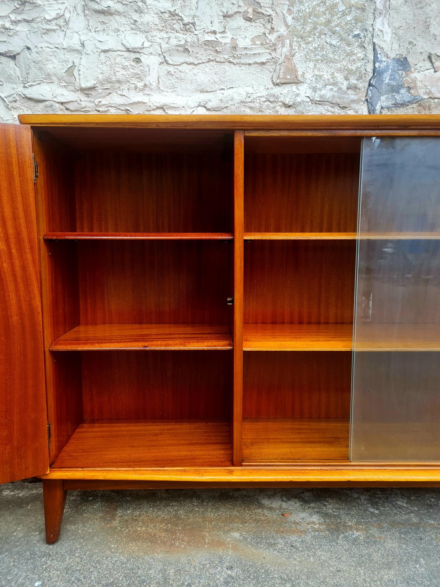 Display Cabinet By McIntosh of Kirkcaldy Scotland Bookcase Shelving Storage Mid Century Vintage Retro Furniture Cupboard Glass Cabinet