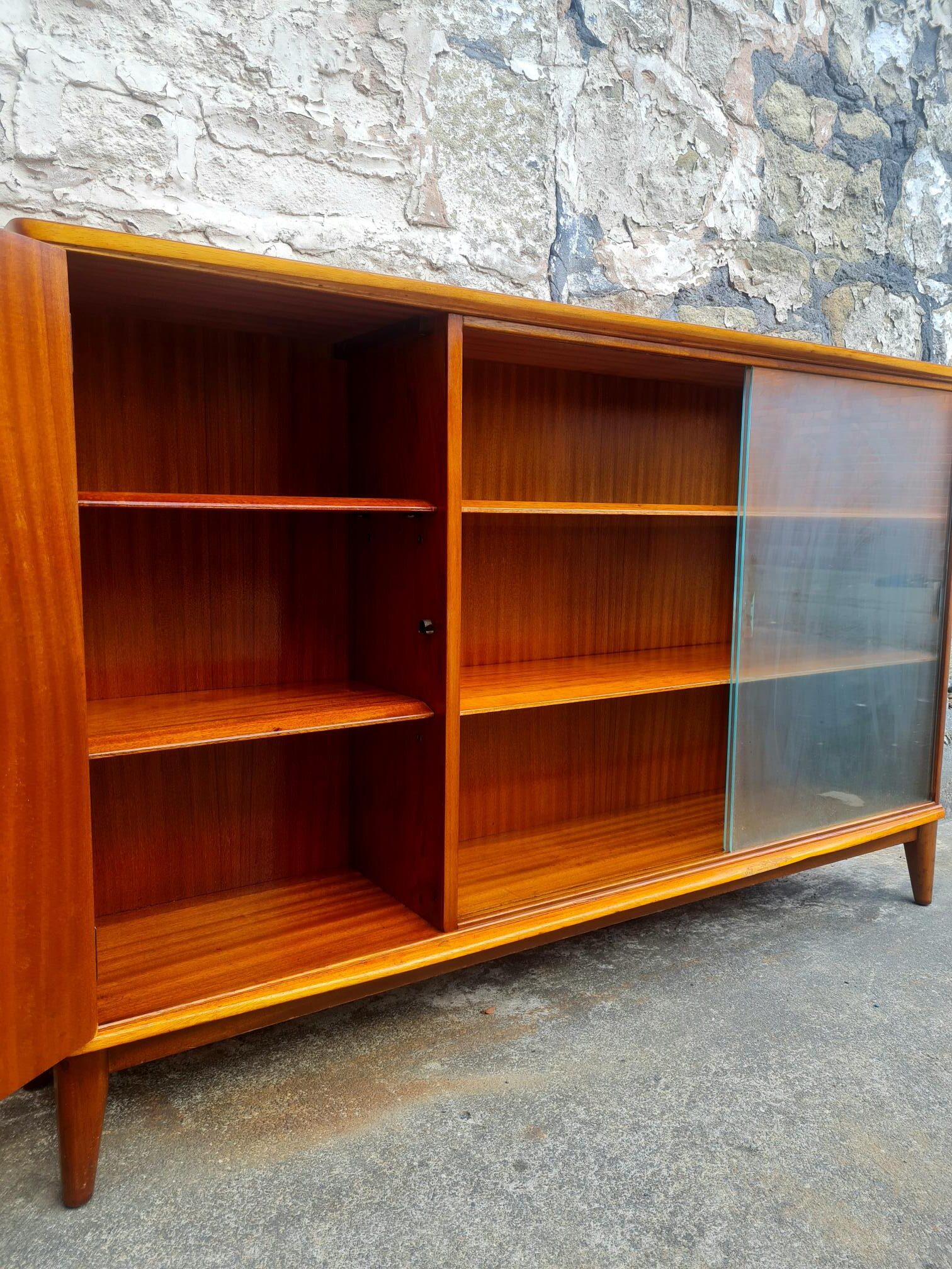 Display Cabinet By McIntosh of Kirkcaldy Scotland Bookcase Shelving Storage Mid Century Vintage Retro Furniture Cupboard Glass Cabinet