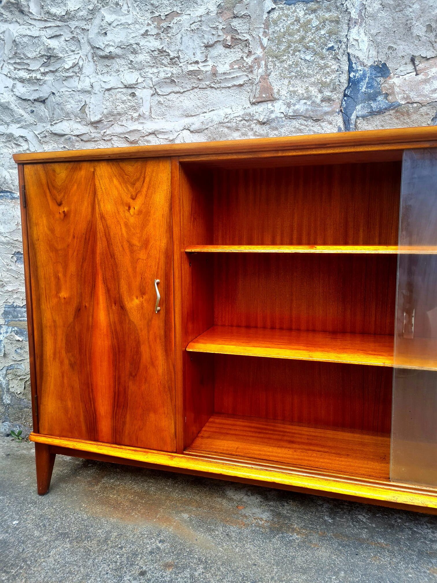 Display Cabinet By McIntosh of Kirkcaldy Scotland Bookcase Shelving Storage Mid Century Vintage Retro Furniture Cupboard Glass Cabinet
