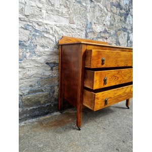 Vintage Chest Of Drawers Three Drawer Tall Oak Cabinet Super Proportions Lovely Detailing