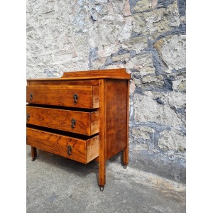 Vintage Chest Of Drawers Three Drawer Tall Oak Cabinet Super Proportions Lovely Detailing