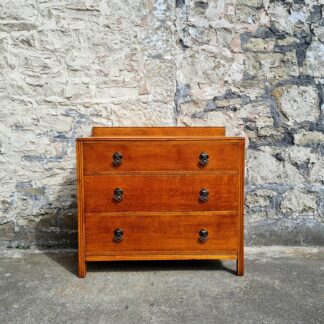 Vintage Chest Of Drawers Three Drawer Oak Cabinet Furniture Tallboy Super Proportions And Detailing