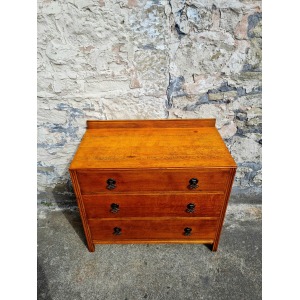 Vintage Chest Of Drawers Three Drawer Oak Cabinet Furniture Tallboy Super Proportions And Detailing