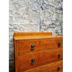 Vintage Chest Of Drawers Three Drawer Oak Cabinet Furniture Tallboy Super Proportions And Detailing