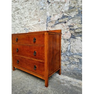 Vintage Chest Of Drawers Three Drawer Oak Cabinet Furniture Tallboy Super Proportions And Detailing