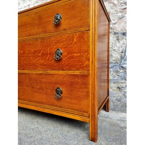 Vintage Chest Of Drawers Three Drawer Oak Cabinet Furniture Tallboy Super Proportions And Detailing