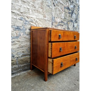 Vintage Chest Of Drawers Three Drawer Oak Cabinet Furniture Tallboy Super Proportions And Detailing
