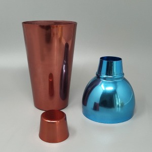 1950s Gorgeous Cocktail Shaker in Pure Aluminum. Made in Italy
