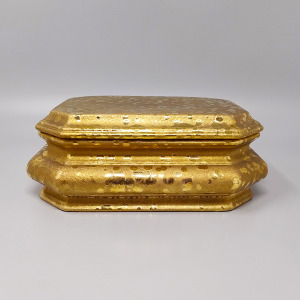 1970s Exquisited Handcrafted Smoking Set in Ceramic and Gold Leaf. Made in italy