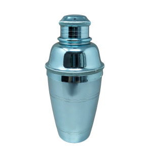 1960s Gorgeous Light Blue Cocktail Shaker by Lumium in Pure Aluminum. Made in England