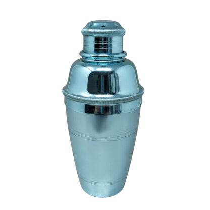 1960s Gorgeous Light Blue Cocktail Shaker by Lumium in Pure Aluminum. Made in England