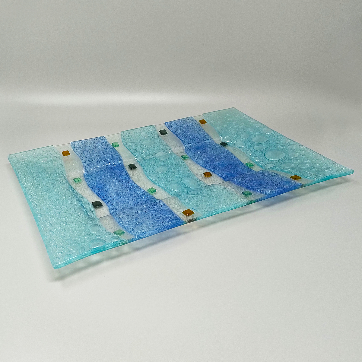 1970s Astonishing Tray By Albatros in Murano Glass. Made in Italy