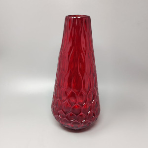 1960s Gorgeous Red Vase in Murano Glass By Ca dei Vetrai. Made in Italy