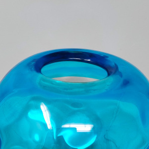 1970s Gorgeous Blue and Amber Vase in Murano Glass By Ca Dei Vetrai.