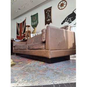 1970s Danish Leather 4 Seater Sofa By Thams Kvalitet. Vintage/Mid Century/Scandi