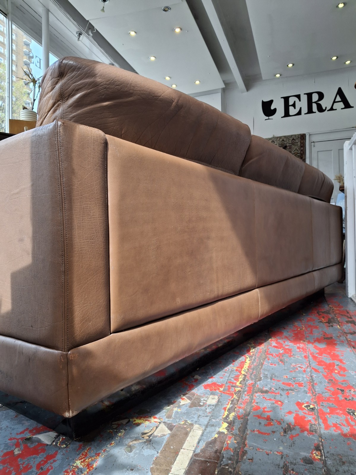 1970s Danish Leather 4 Seater Sofa By Thams Kvalitet. Vintage/Mid Century/Scandi