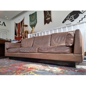 1970s Danish Leather 4 Seater Sofa By Thams Kvalitet. Vintage/Mid Century/Scandi