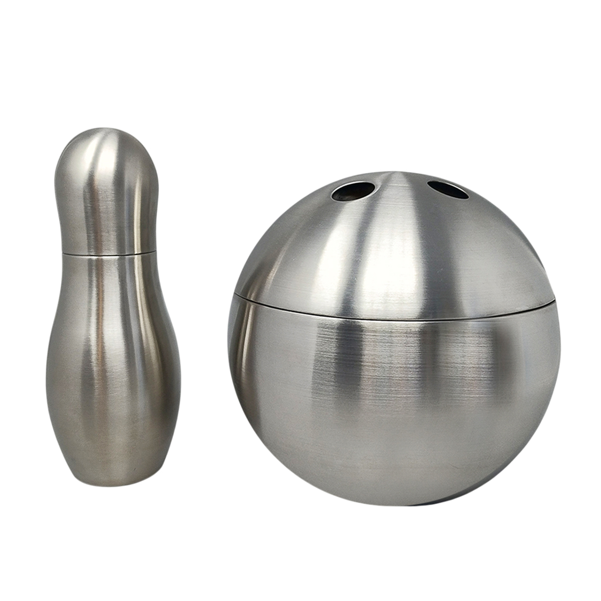 1970s Gorgeous "Bowling" Cocktail Shaker With Ice Bucket Tauma by Guzzini. Made in Italy