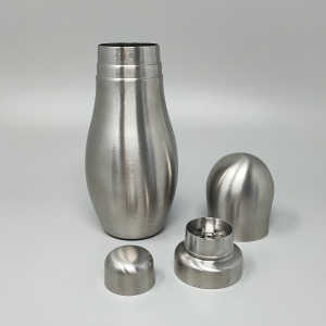 1970s Gorgeous "Bowling" Cocktail Shaker With Ice Bucket Tauma by Guzzini. Made in Italy