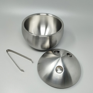 1970s Gorgeous "Bowling" Cocktail Shaker With Ice Bucket Tauma by Guzzini. Made in Italy