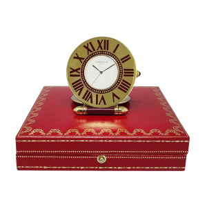 1990s Gorgeous Cartier Alarm Clock Pendulette. Made in France.