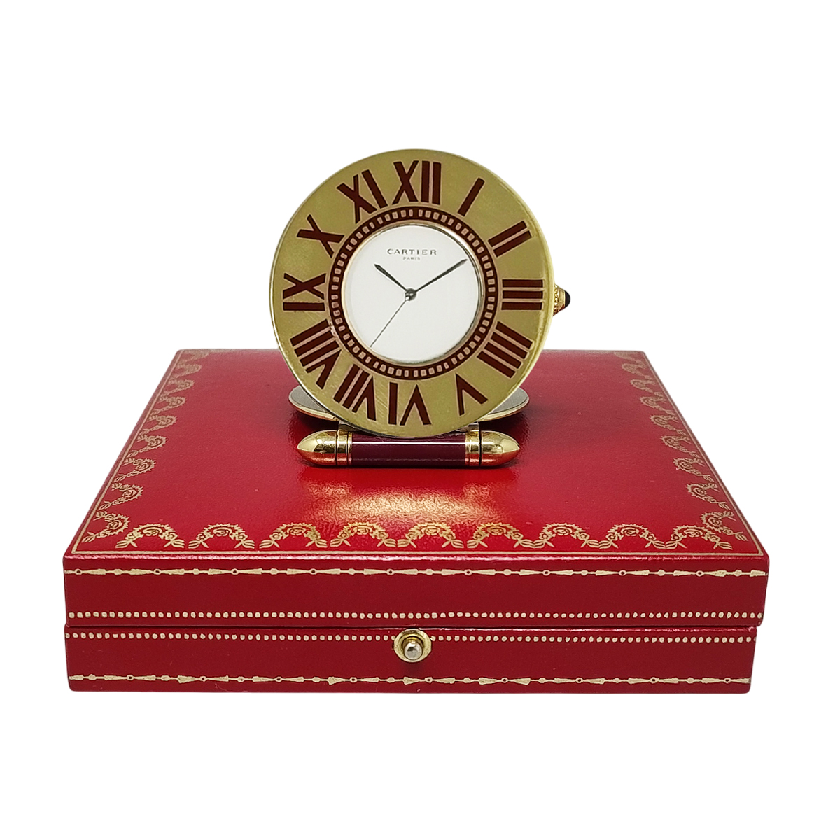 1990s Gorgeous Cartier Alarm Clock Pendulette. Made in France.