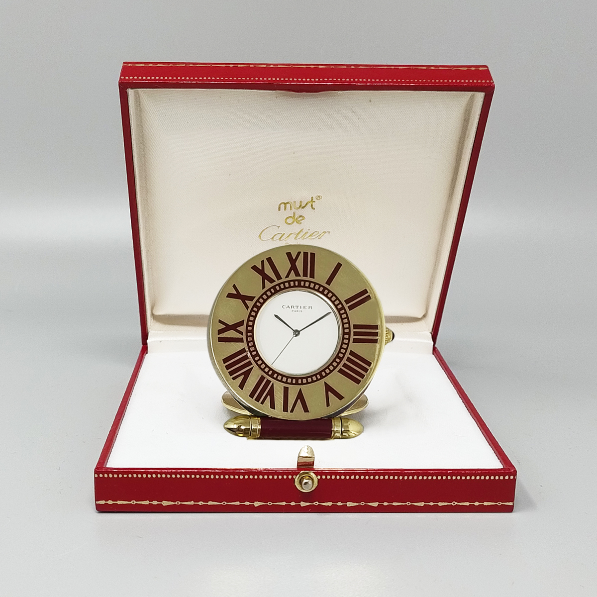 1990s Gorgeous Cartier Alarm Clock Pendulette. Made in France.