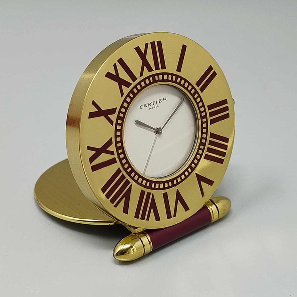 1990s Gorgeous Cartier Alarm Clock Pendulette. Made in France.