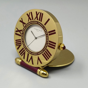 1990s Gorgeous Cartier Alarm Clock Pendulette. Made in France.