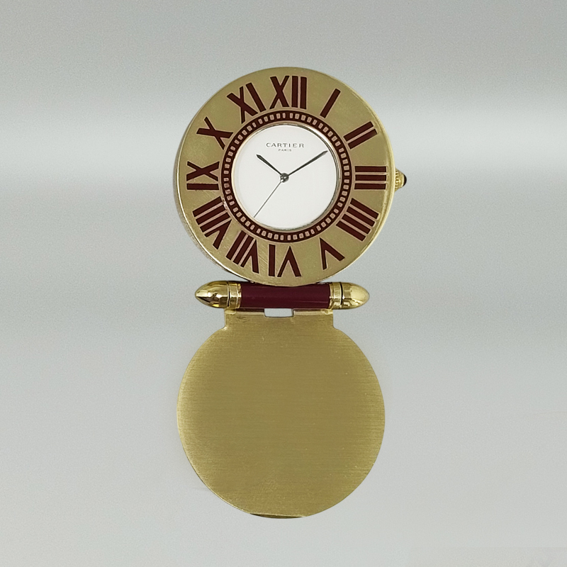 1990s Gorgeous Cartier Alarm Clock Pendulette. Made in France.