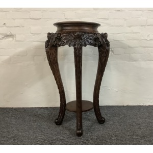 19th Century Chinese Carved Rosewood Plant Stand.