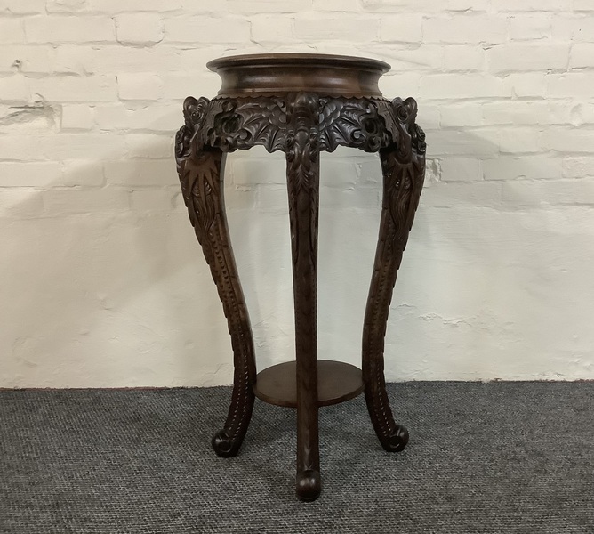19th Century Chinese Carved Rosewood Plant Stand.