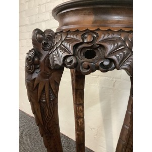 19th Century Chinese Carved Rosewood Plant Stand.