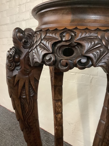 19th Century Chinese Carved Rosewood Plant Stand.