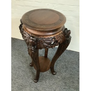 19th Century Chinese Carved Rosewood Plant Stand.