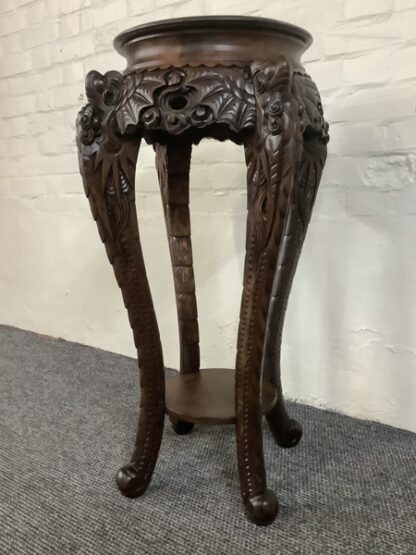 19th Century Chinese Carved Rosewood Plant Stand.