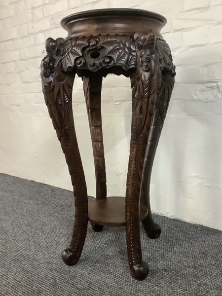 19th Century Chinese Carved Rosewood Plant Stand.