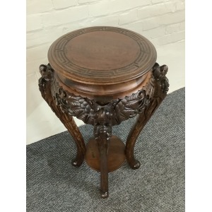 19th Century Chinese Carved Rosewood Plant Stand.