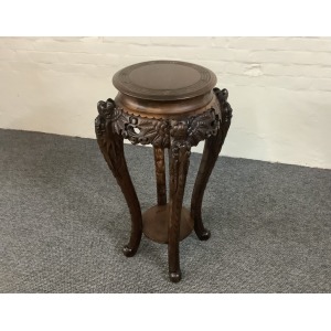 19th Century Chinese Carved Rosewood Plant Stand.