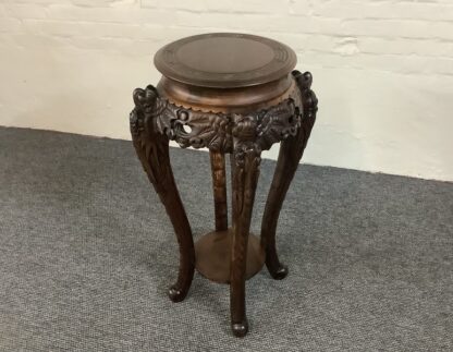 19th Century Chinese Carved Rosewood Plant Stand.