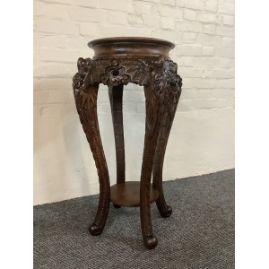 19th Century Chinese Carved Rosewood Plant Stand.