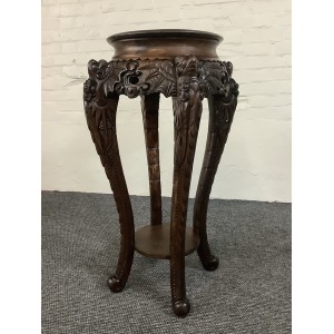 19th Century Chinese Carved Rosewood Plant Stand.