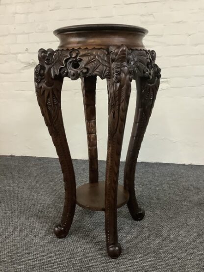 19th Century Chinese Carved Rosewood Plant Stand.
