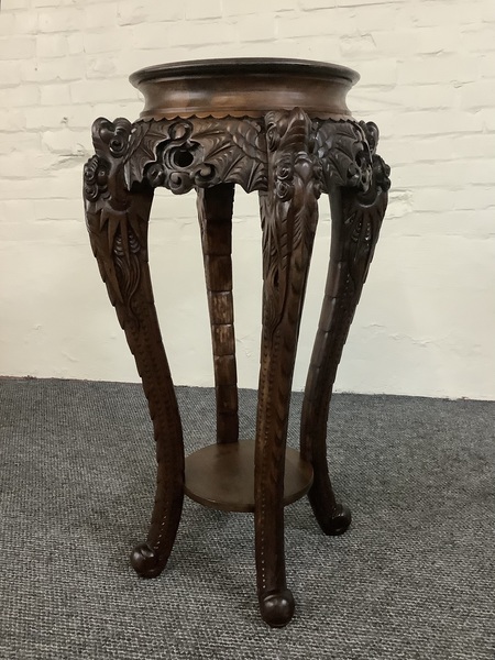 19th Century Chinese Carved Rosewood Plant Stand.
