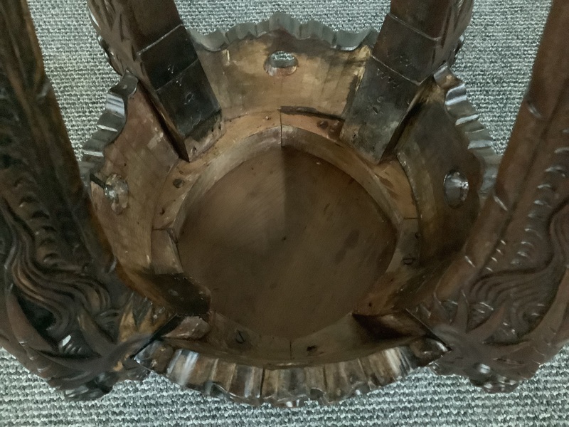 19th Century Chinese Carved Rosewood Plant Stand.
